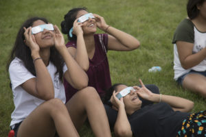 Students Watching Eclipse