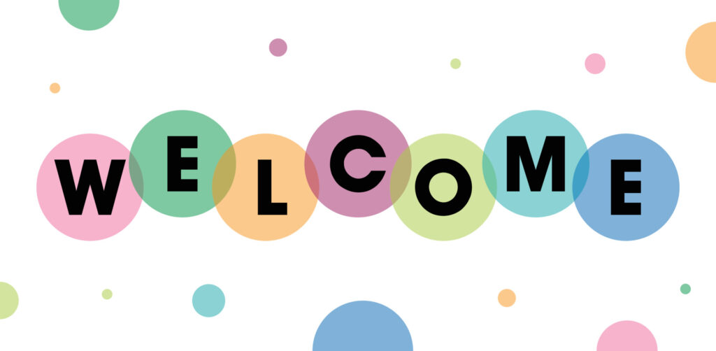 bubbly welcome sign