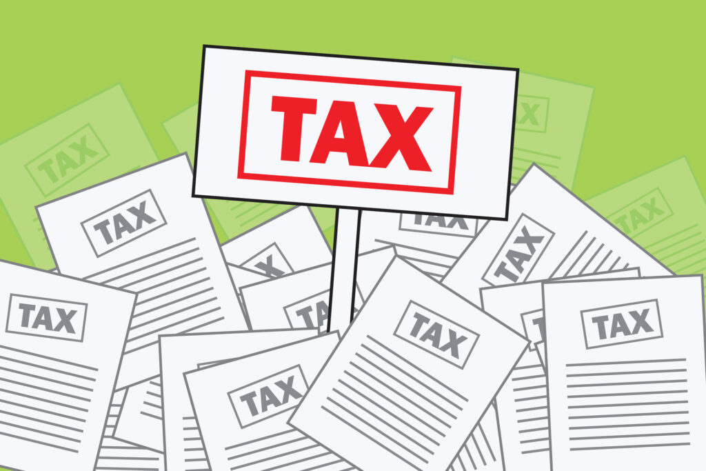 Tax paperwork and sign