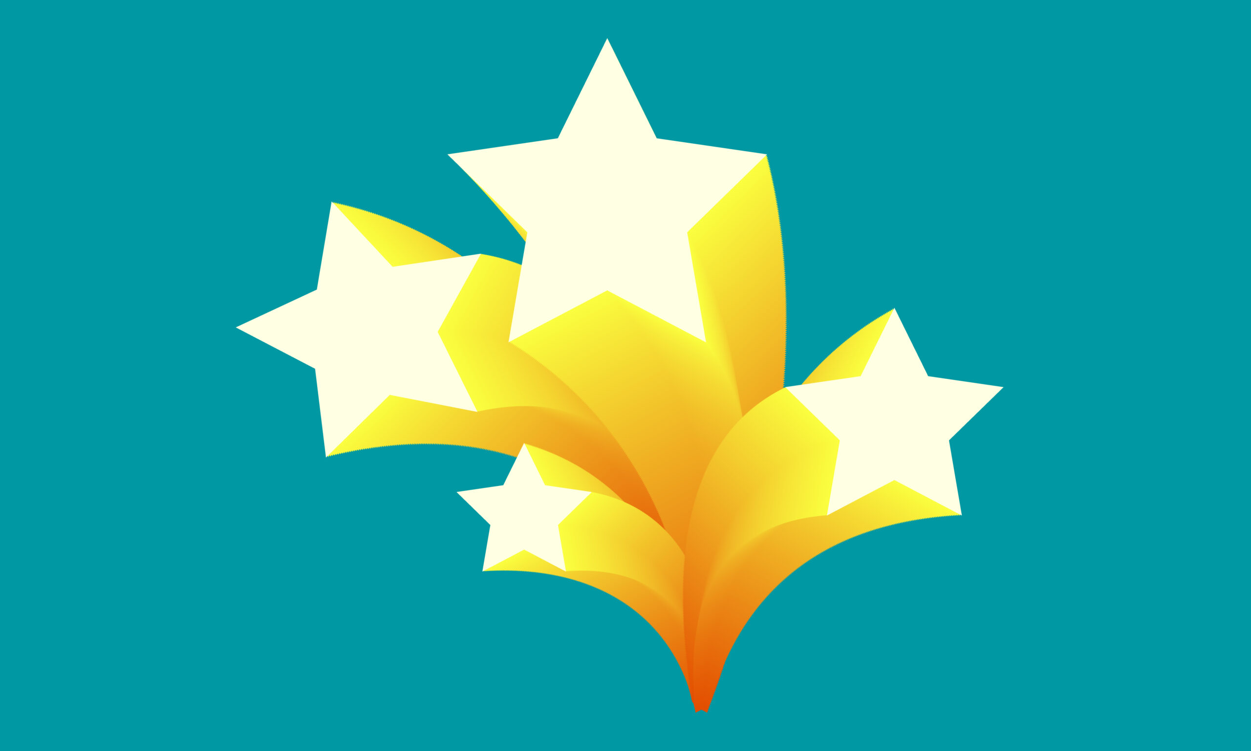 four stars popping out of background